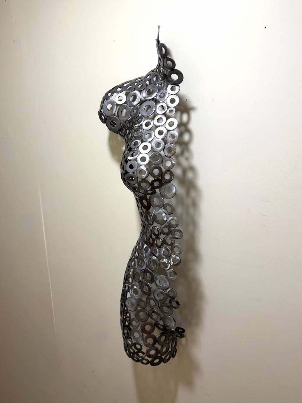 Holly Lentz Metal Sculpture Half Woman Nude Torso (Signed)